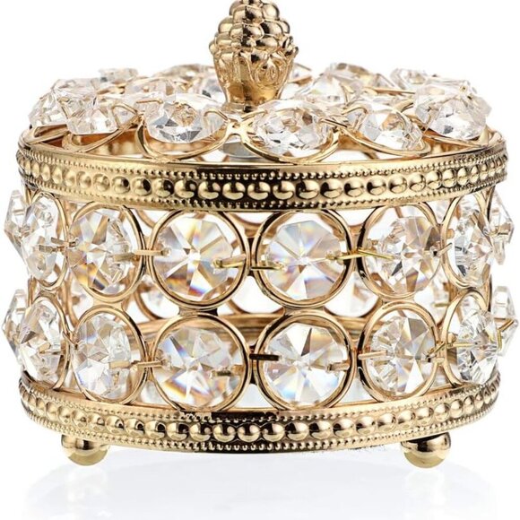 Other - Crystal Mirrored Jewelry Box Jewelry Trinket Organizer Box Home Decor Ring Earri